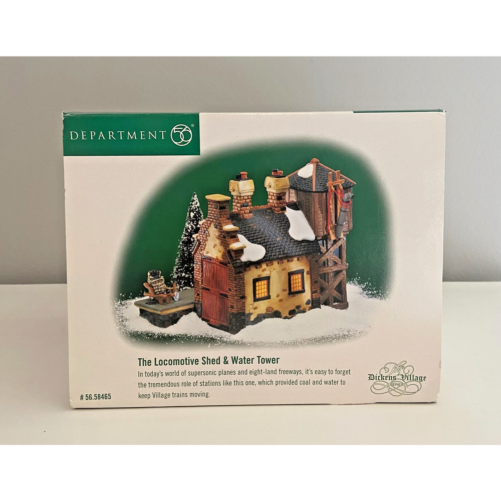 Vintage Department 56 Christmas Dickens Village Locomotive Shed & Water Tower